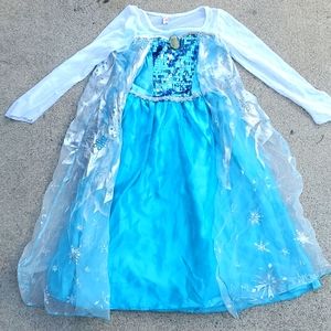 Elsa Girls Costume Sz 10 with Wig